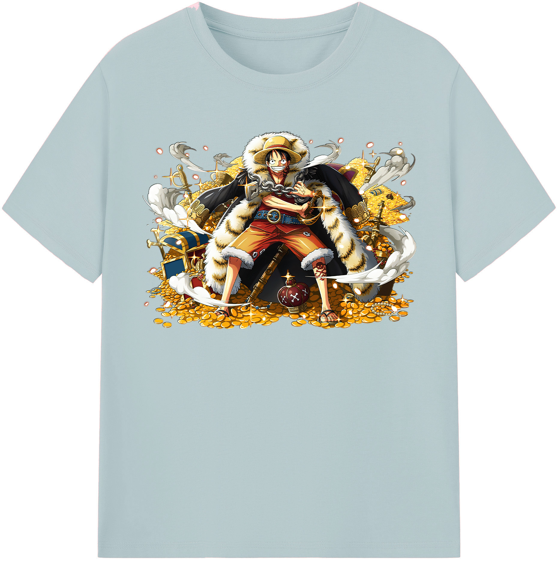 ワンピース モンキー・D・ルフィ ONE PIECE Monkey D. Luffy 綿100％半袖Tシャツ（フロントプリント）